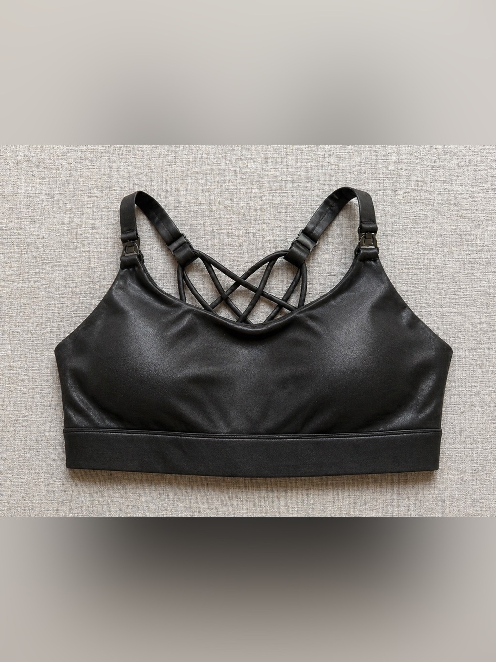 Sweat & Milk Oceane Black Shimmer Nursing & Pumping Sports Bra Large